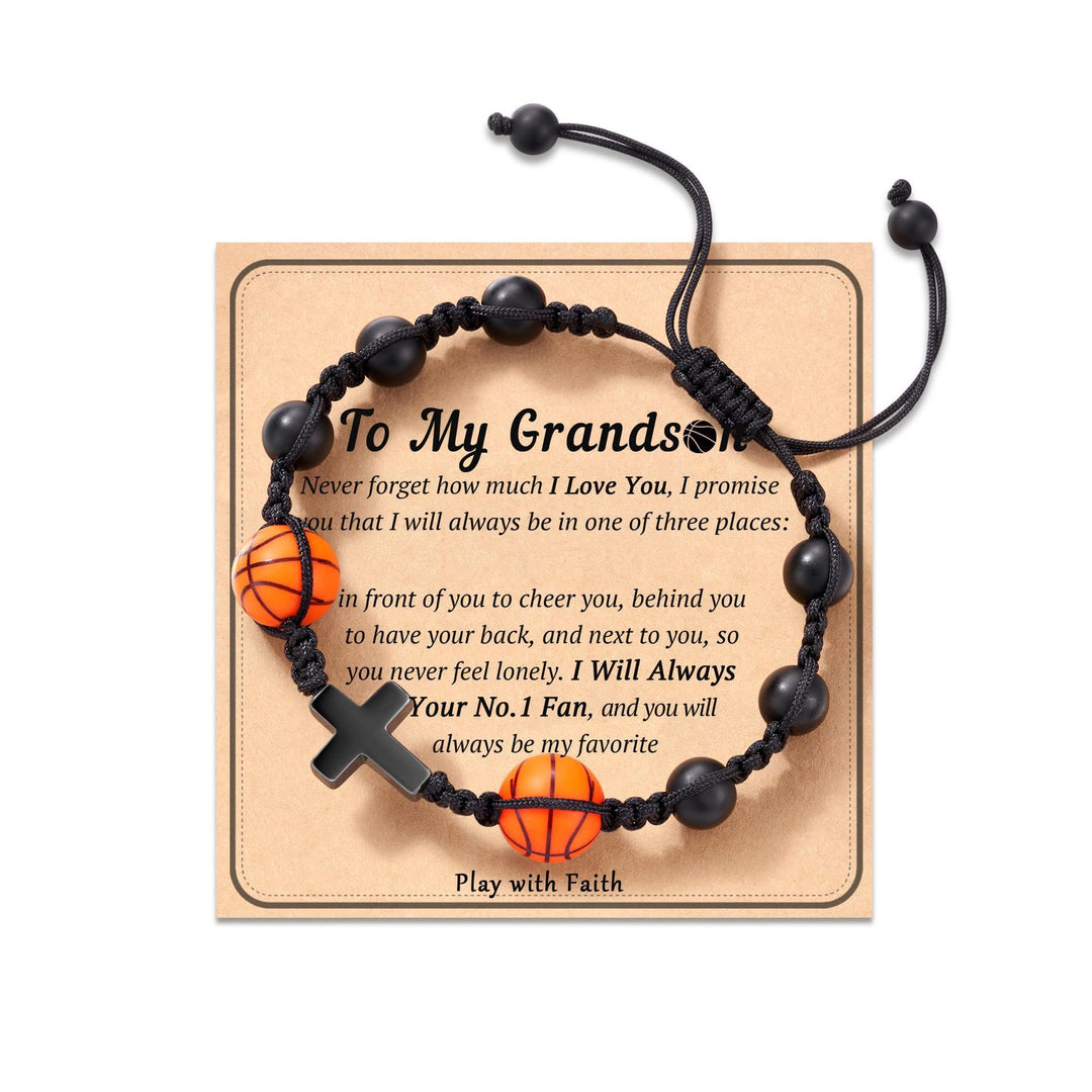 Christianartworkshop Pulsera de la fe con temática deportiva: Tarjeta con mensaje sincero para uso diario. - Nieto de baloncesto - image 3