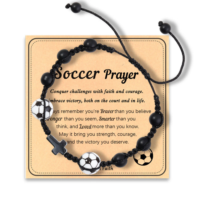 Christianartworkshop Pulsera de la fe con temática deportiva: Tarjeta con mensaje sincero para uso diario. - Oración de fútbol - image 6