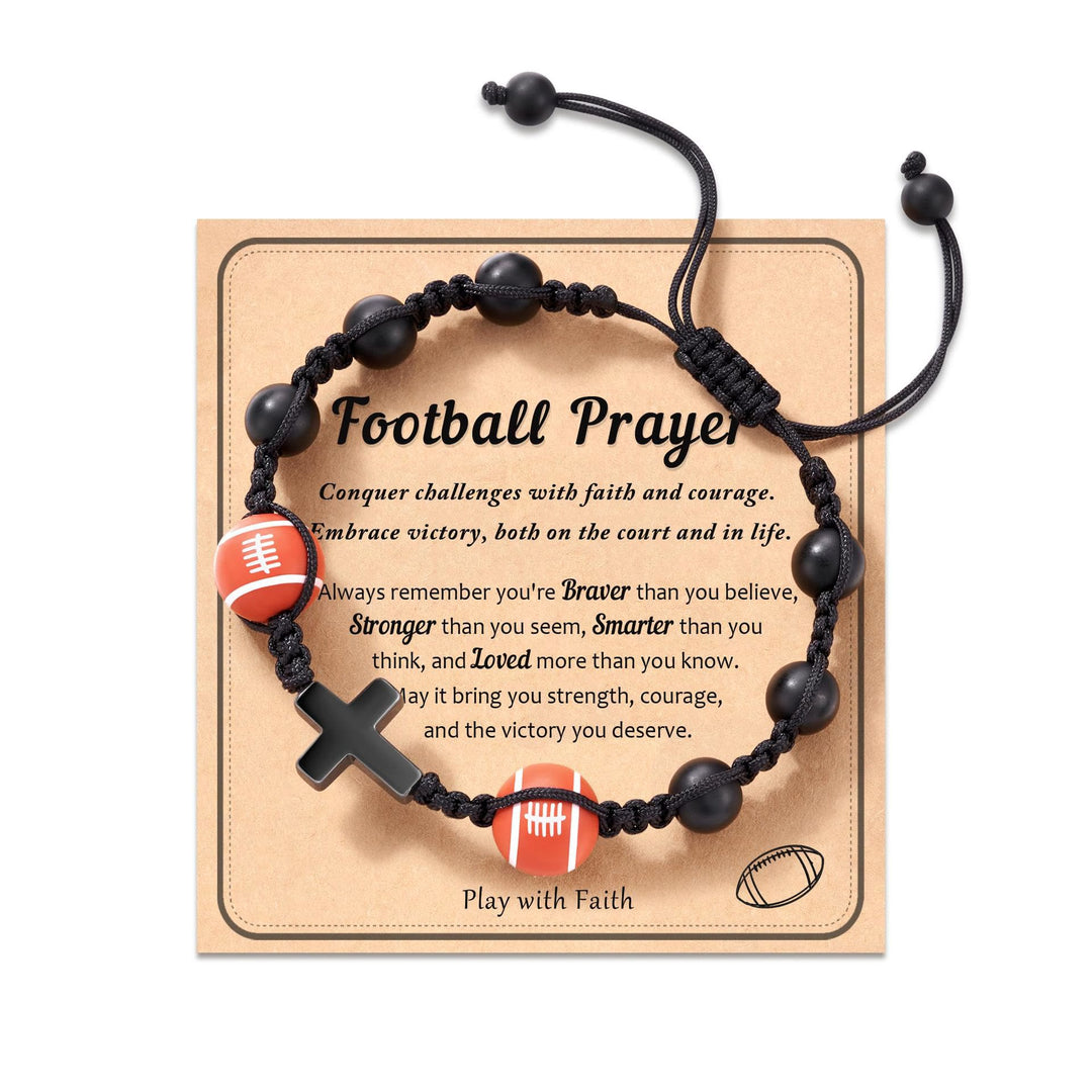 Christianartworkshop Pulsera de la fe con temática deportiva: Tarjeta con mensaje sincero para uso diario. - Fútbol americano - Oración - image 8