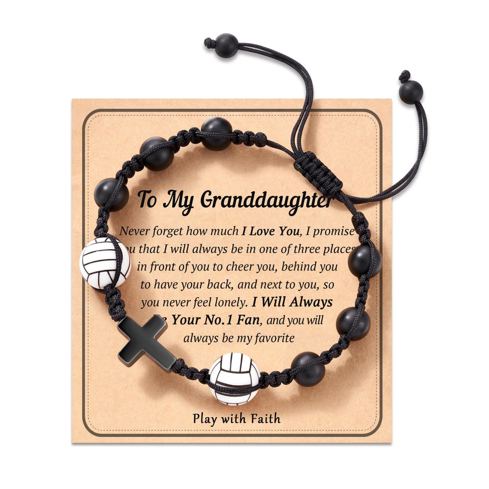 Christianartworkshop Pulsera de la fe con temática deportiva: Tarjeta con mensaje sincero para uso diario. - Nieta de voleibol - image 1