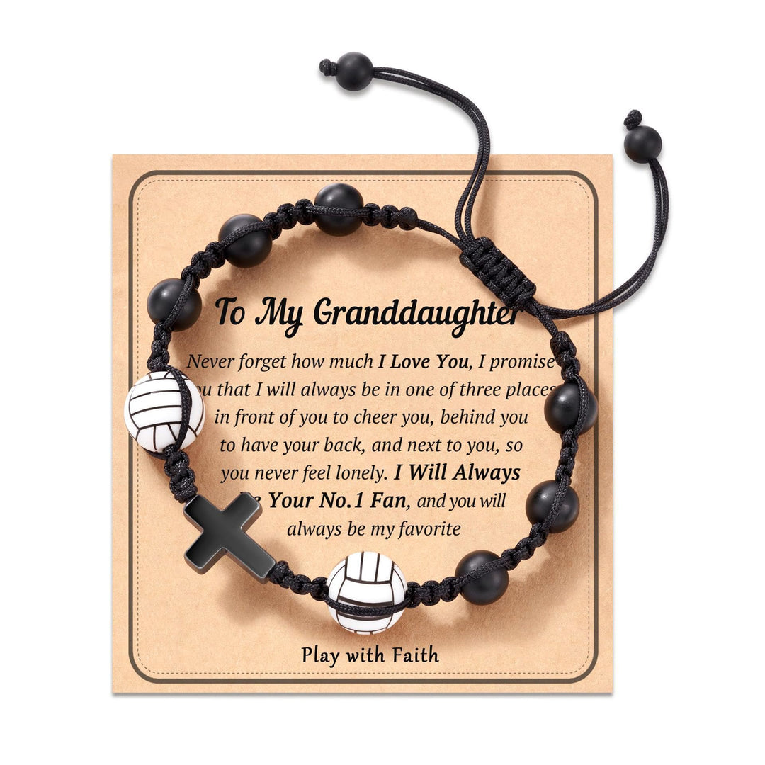 Christianartworkshop Pulsera de la fe con temática deportiva: Tarjeta con mensaje sincero para uso diario. - Nieta de voleibol - image 1