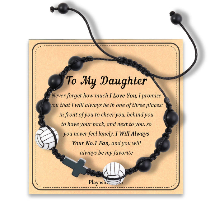 Christianartworkshop Pulsera de la fe con temática deportiva: Tarjeta con mensaje sincero para uso diario. - Voleibol - Hija - image 0