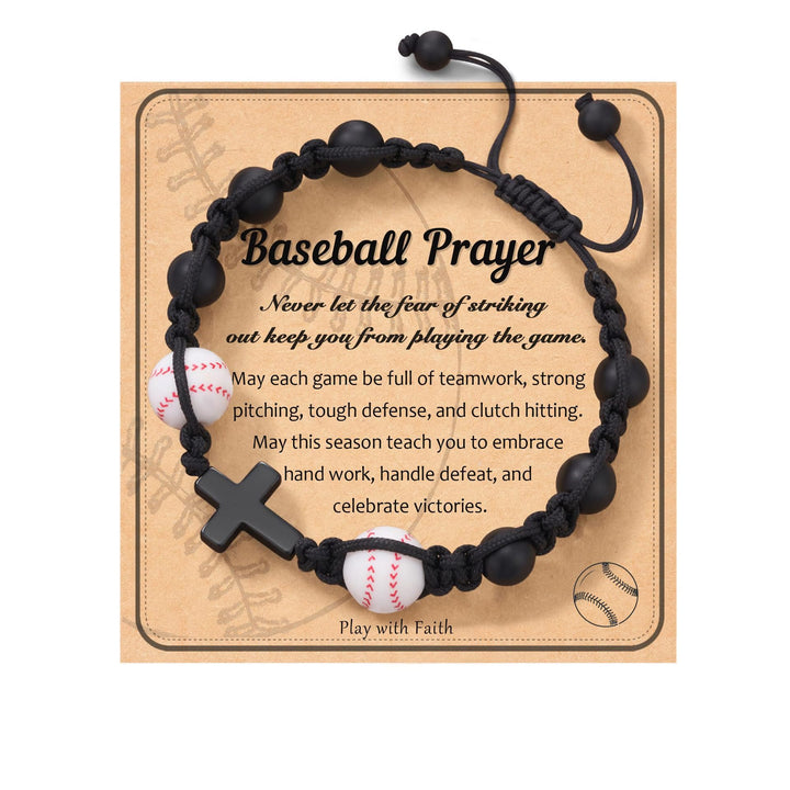 Christianartworkshop Pulsera de la fe con temática deportiva: Tarjeta con mensaje sincero para uso diario. - Béisbol-Oración - image 7