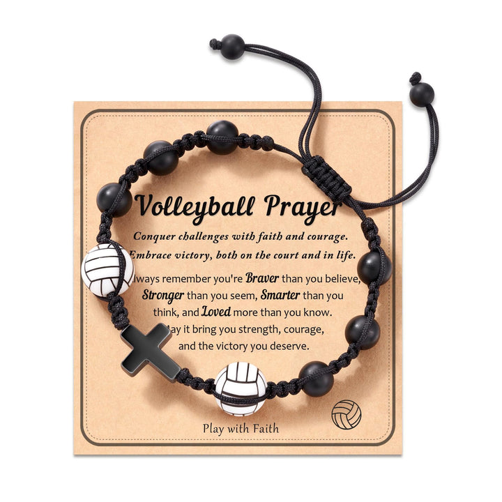 Christianartworkshop Pulsera de la fe con temática deportiva: Tarjeta con mensaje sincero para uso diario. - Voleibol-Oración - image 2
