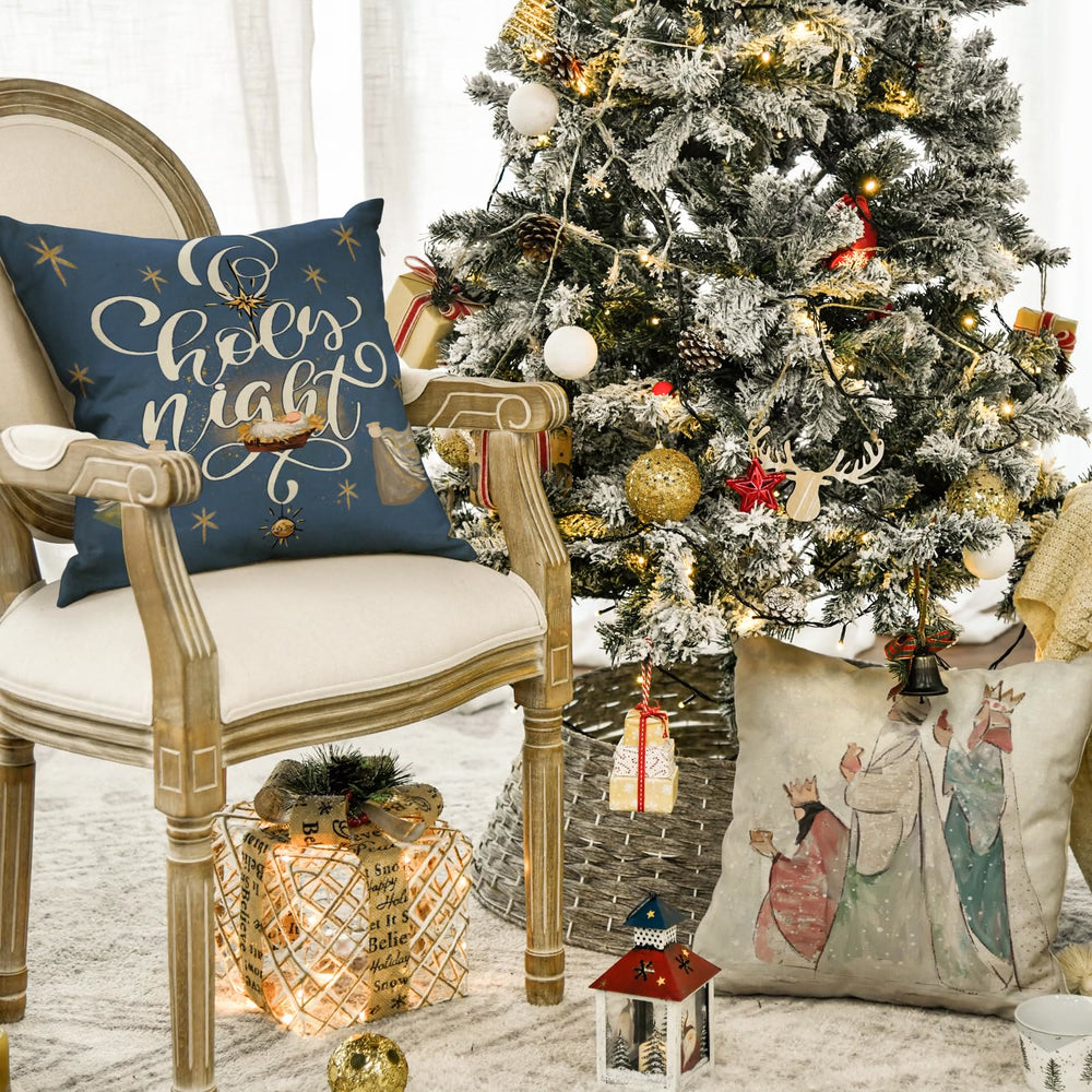 Christianartworkshop Juego de almohadas para la Noche Santa: un elegante símbolo de fe para una decoración acogedora. - image 1