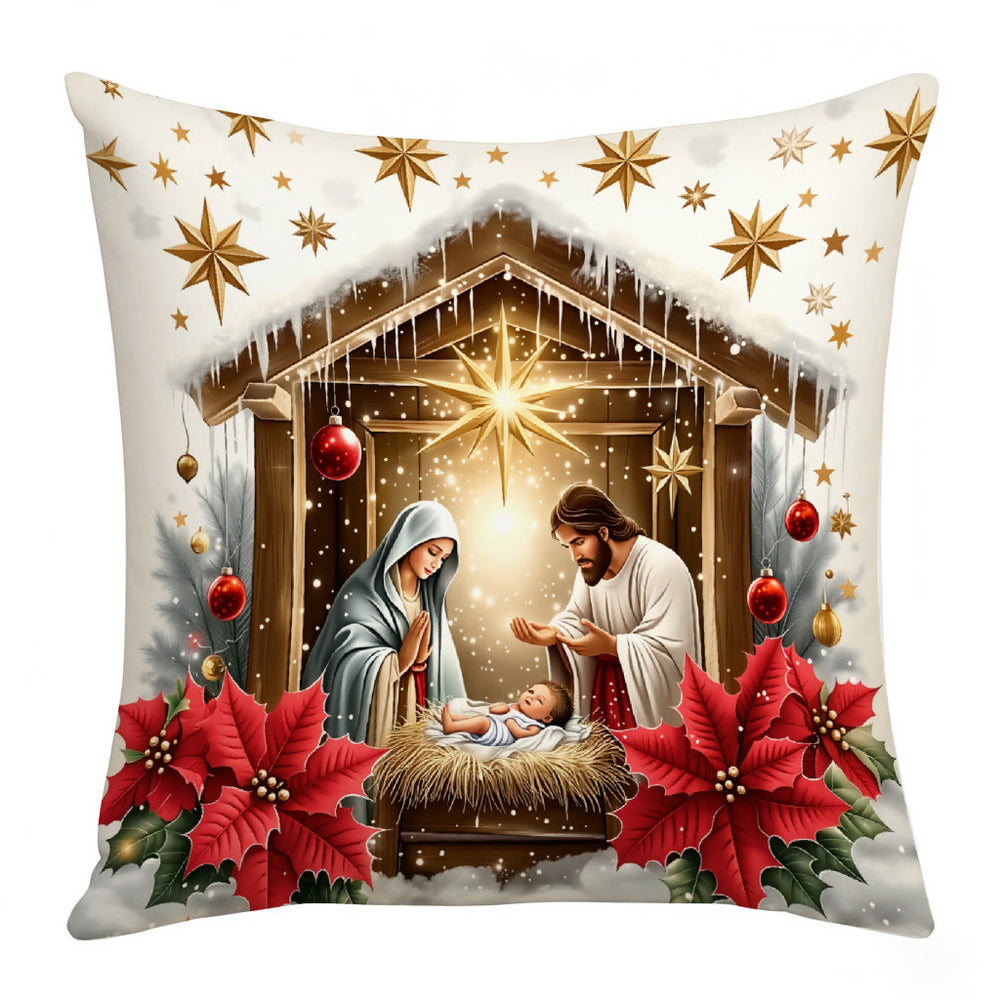 Christianartworkshop Juego de cojines navideños festivos: Un recordatorio de fe y alegría navideña para tus espacios. - A - 19,7''*19,7''/50*50cm - image 1