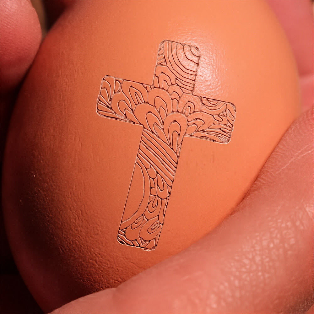 Christianartworkshop Decoración de huevos de Pascua con motivos de cruces: un recordatorio de fe y esperanza para los espacios. - image 1