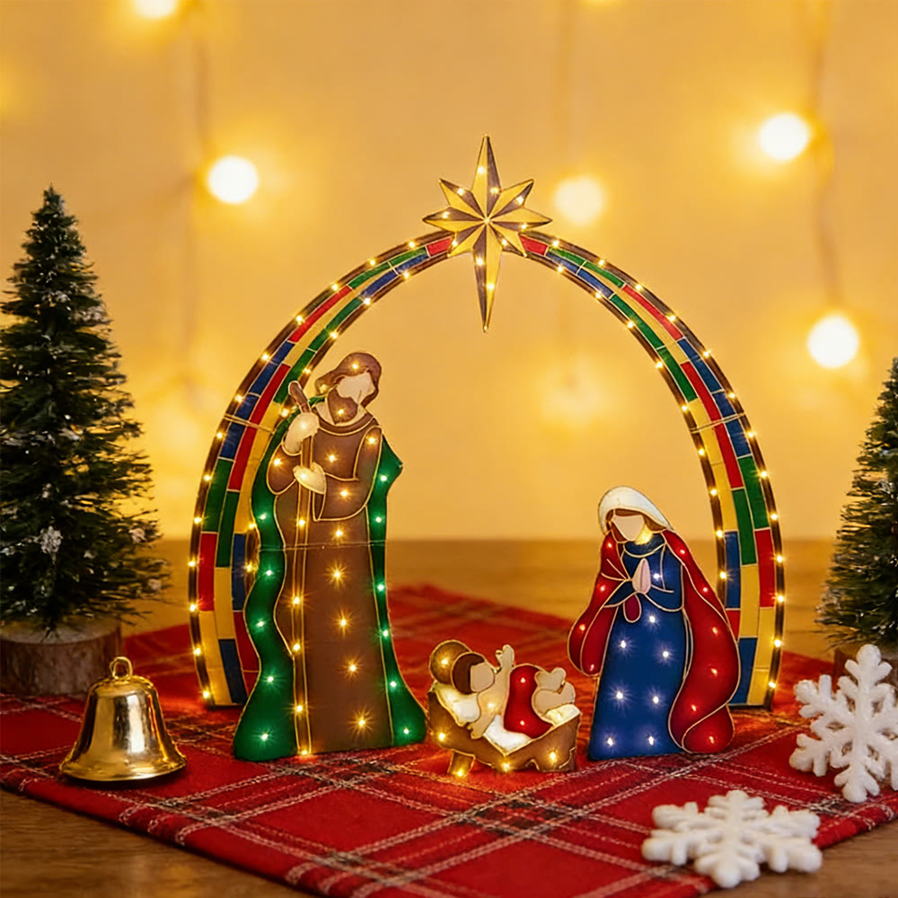 Christianartworkshop Serie de luces decorativas de la Natividad: Presencia Divina y Reverencia Navideña - Belén - 2 - image 1
