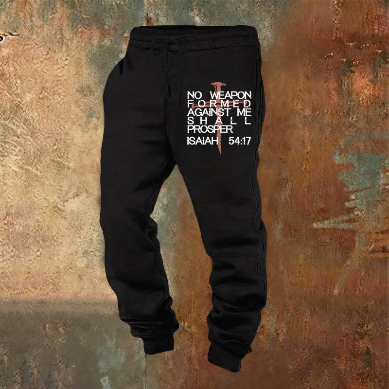 Christianartworkshop Isaías 54:17 Pantalones deportivos: Compañeros fieles para la rutina diaria - Negro - 2XL - image 4