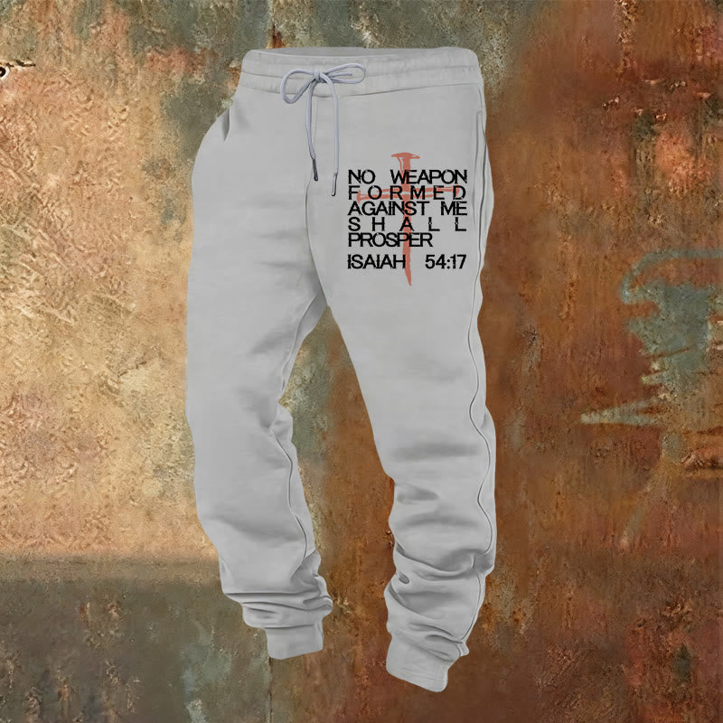 Christianartworkshop Isaías 54:17 Pantalones deportivos: Compañeros fieles para la rutina diaria - Gris claro - 2XL - image 16