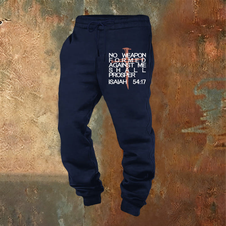 Christianartworkshop Isaías 54:17 Pantalones deportivos: Compañeros fieles para la rutina diaria - Azul marino - 2XL - image 8