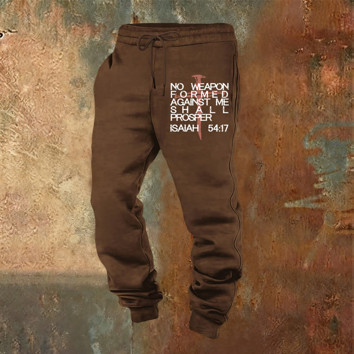 Christianartworkshop Isaías 54:17 Pantalones deportivos: Compañeros fieles para la rutina diaria - Marrón - 2XL - image 20