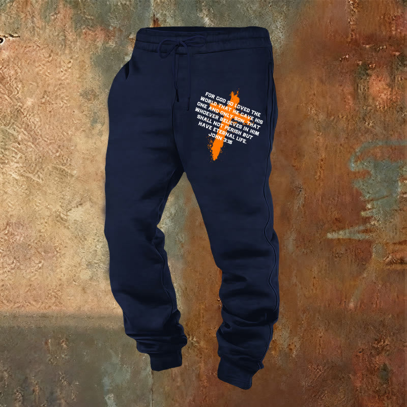 Christianartworkshop Juan 3:16 Pantalones deportivos: Ropa de uso diario con fe llena de gracia - Azul marino - 2XL - image 12