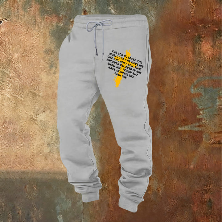 Christianartworkshop Juan 3:16 Pantalones deportivos: Ropa de uso diario con fe llena de gracia - Gris claro - 2XL - image 20