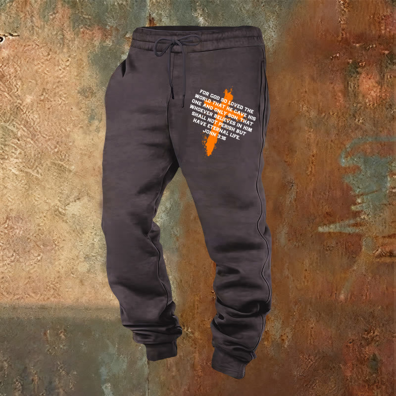 Christianartworkshop Juan 3:16 Pantalones deportivos: Ropa de uso diario con fe llena de gracia - Gris oscuro - 2XL - image 16