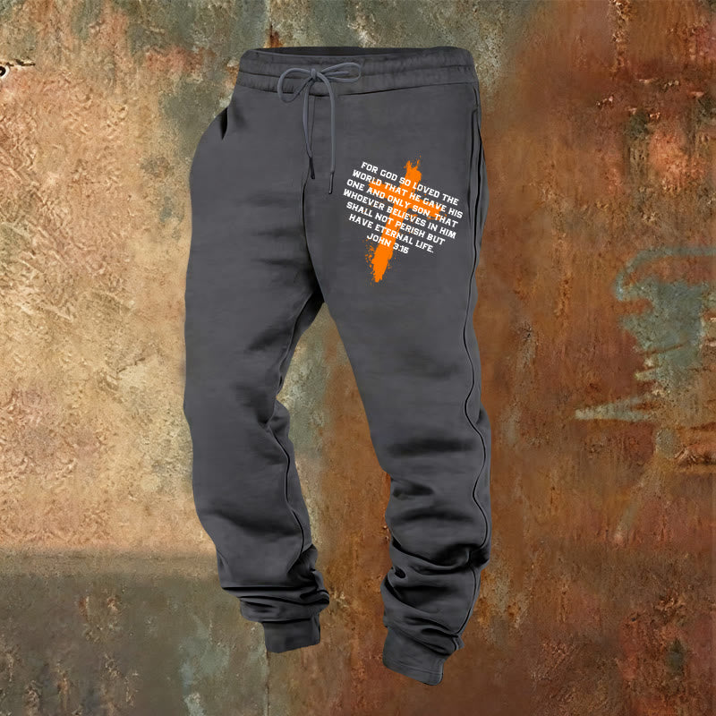 Christianartworkshop Juan 3:16 Pantalones deportivos: Ropa de uso diario con fe llena de gracia - Gris cálido - 2XL - image 4