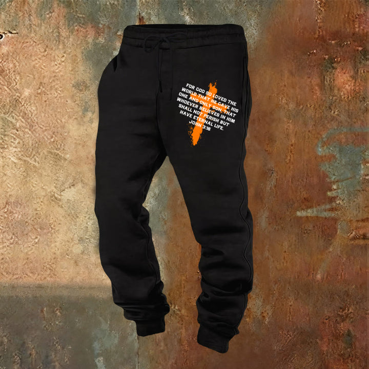 Christianartworkshop Juan 3:16 Pantalones deportivos: Ropa de uso diario con fe llena de gracia - Negro - 2XL - image 8