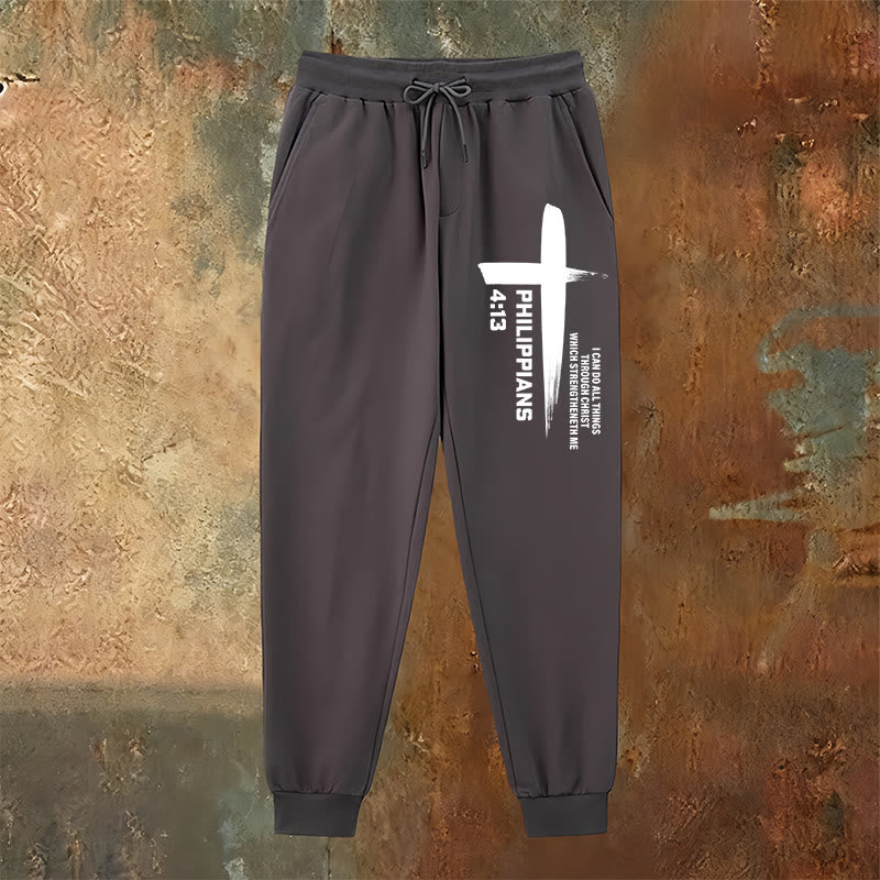 Christianartworkshop Pantalones deportivos "Puedo hacer de todo" con estampado de cruz: ropa de uso diario con raíces en la esperanza. - image 10