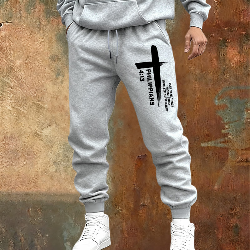Christianartworkshop Pantalones deportivos "Puedo hacer de todo" con estampado de cruz: ropa de uso diario con raíces en la esperanza. - image 13
