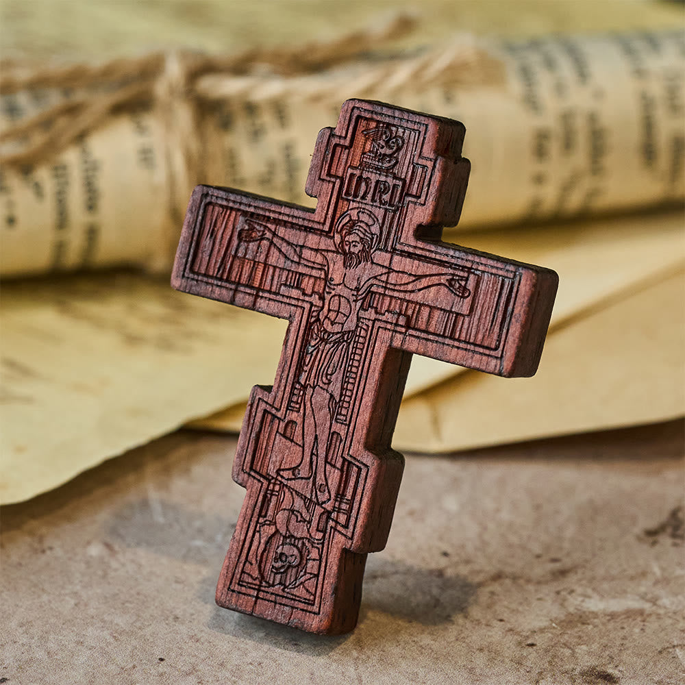 Christianartworkshop Crucifijo terroso de bolsillo: un recordatorio silencioso del sacrificio. - Crucifijo - image 0