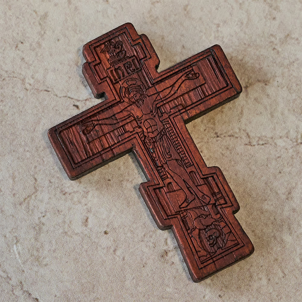 Christianartworkshop Crucifijo terroso de bolsillo: un recordatorio silencioso del sacrificio. - image 3