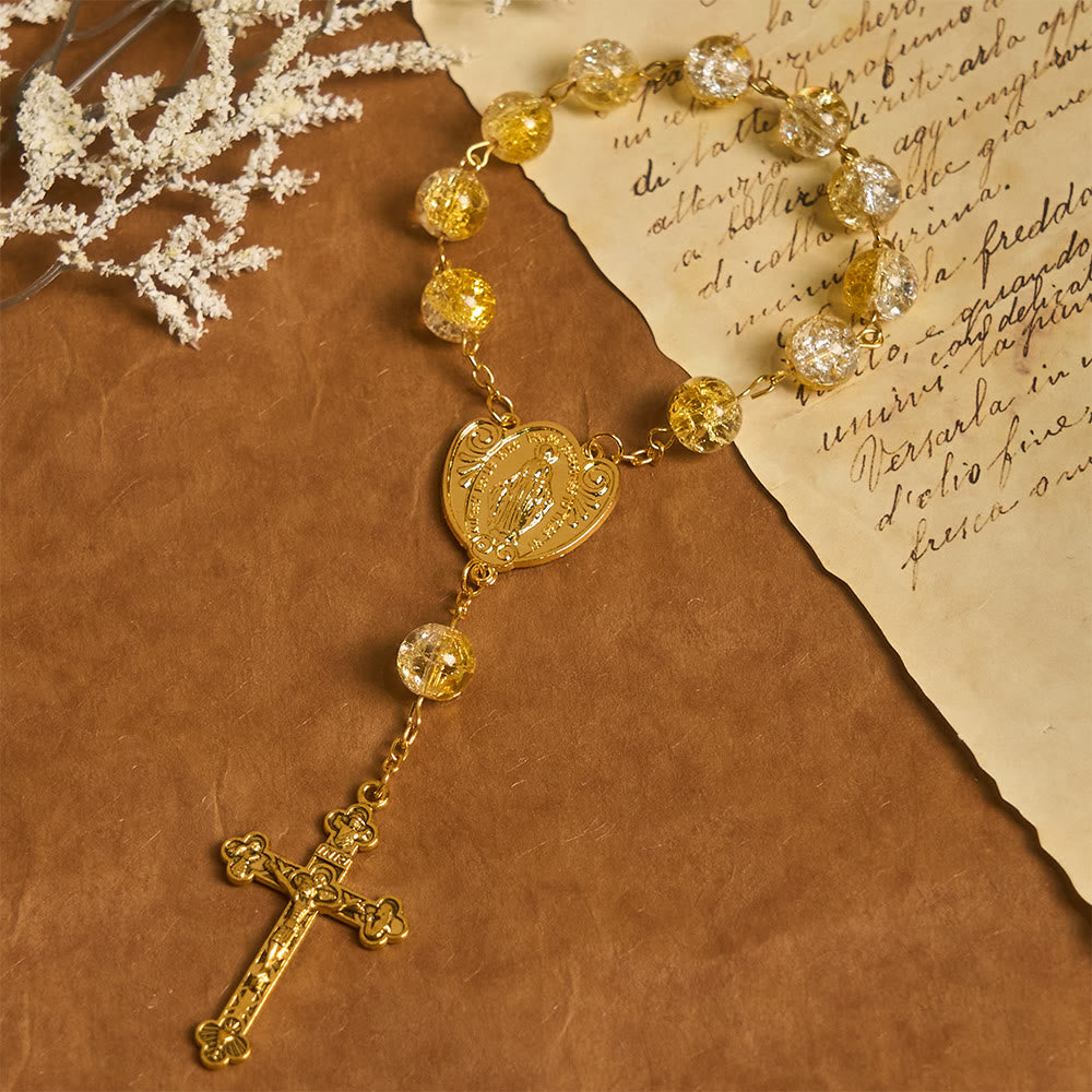 Christianartworkshop Rosario de bolsillo con cuentas de cristal brillantes: una elegante muestra de devoción para llevar a diario. - image 3