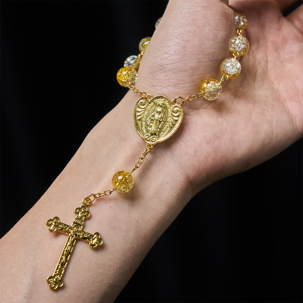Christianartworkshop Rosario de bolsillo con cuentas de cristal brillantes: una elegante muestra de devoción para llevar a diario. - image 1