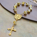 Christianartworkshop Rosario de bolsillo con cuentas de cristal brillantes: una elegante muestra de devoción para llevar a diario. - Rosario de bolsillo - image 0