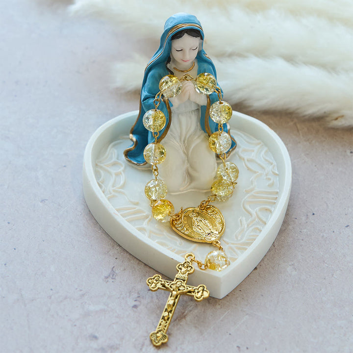 Christianartworkshop Rosario de bolsillo con cuentas de cristal brillantes: una elegante muestra de devoción para llevar a diario. - image 5