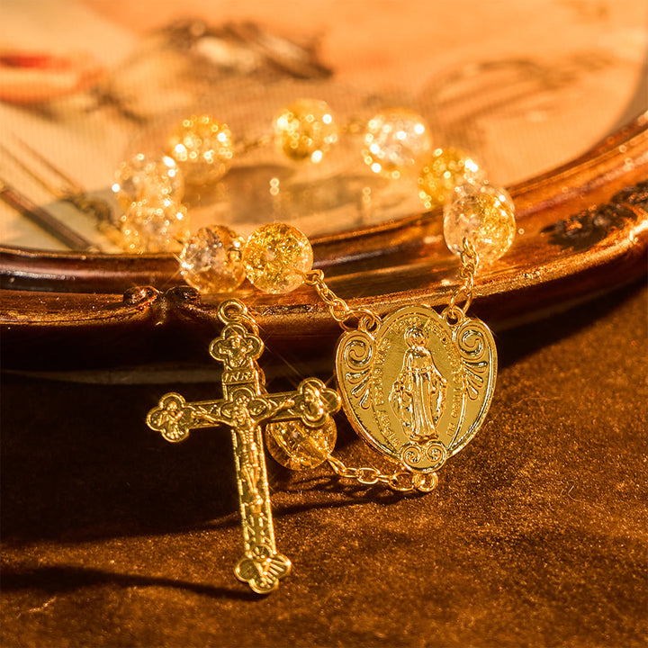 Christianartworkshop Rosario de bolsillo con cuentas de cristal brillantes: una elegante muestra de devoción para llevar a diario. - image 4