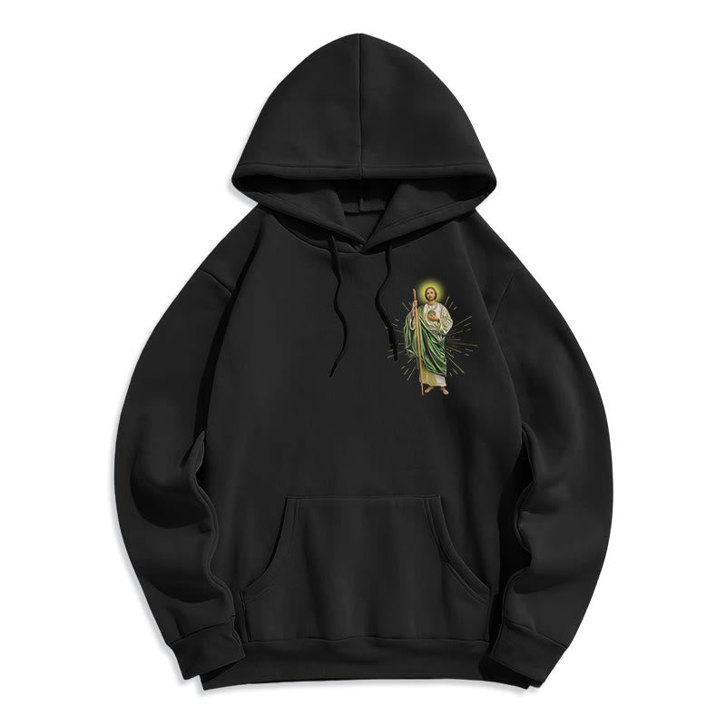 Christianartworkshop Sudadera con capucha de poliéster forrada de felpa "St. Jude Always by My Side" - image 1
