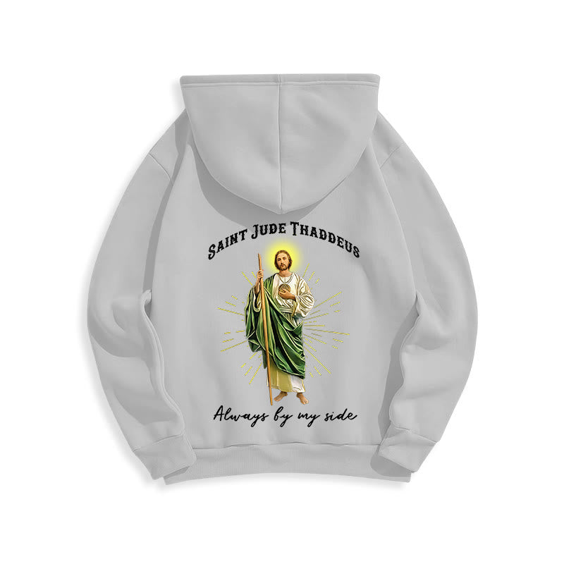 Christianartworkshop Sudadera con capucha de poliéster forrada de felpa "St. Jude Always by My Side" - image 8