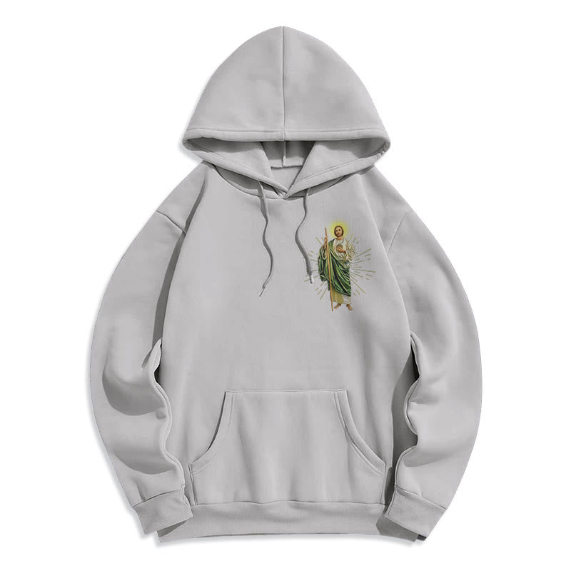 Christianartworkshop Sudadera con capucha de poliéster forrada de felpa "St. Jude Always by My Side" - image 7