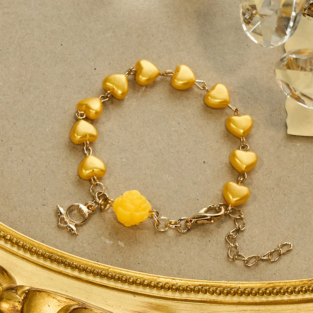 Christianartworkshop Rosario y pulsera de cuentas en forma de corazón amarillo: Compañero tierno de la gracia diaria. - image 8