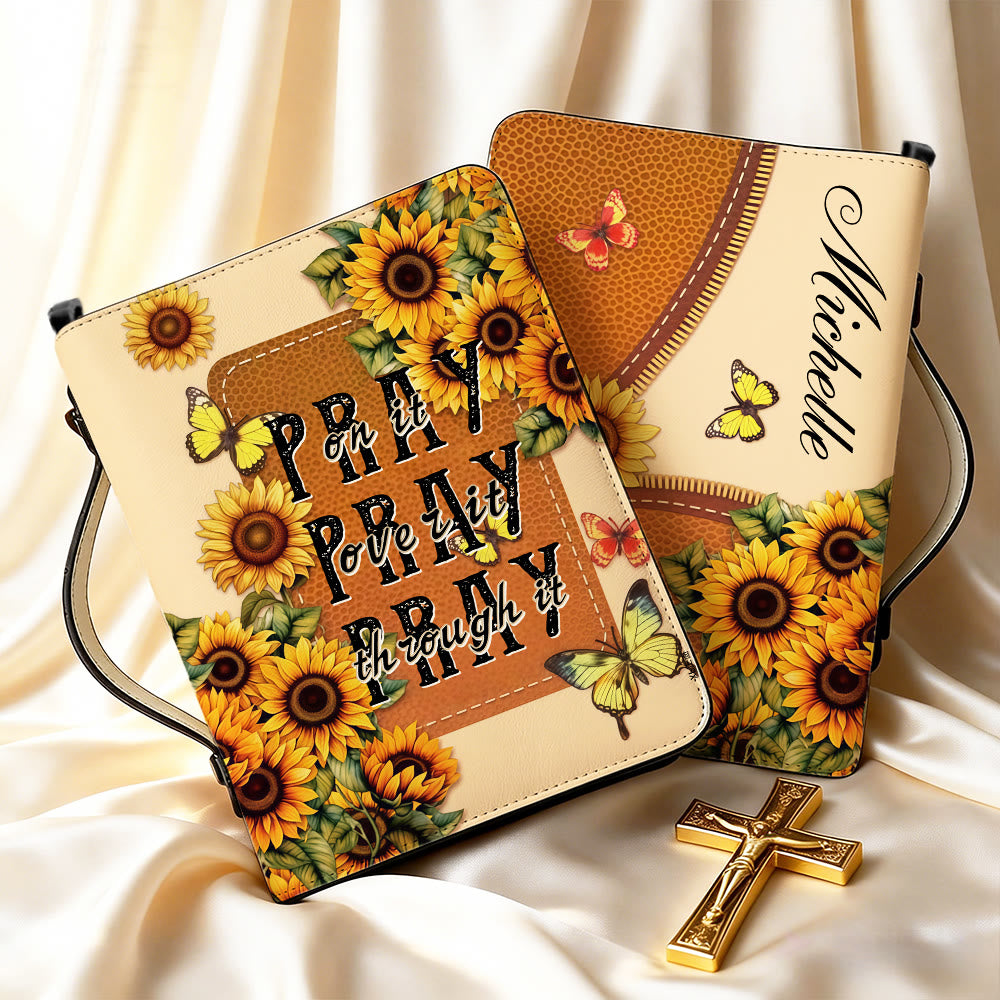 Christianartworkshop Ora a través de ello. Funda para Biblia con girasoles: Fe persistente en Su Palabra. - image 7