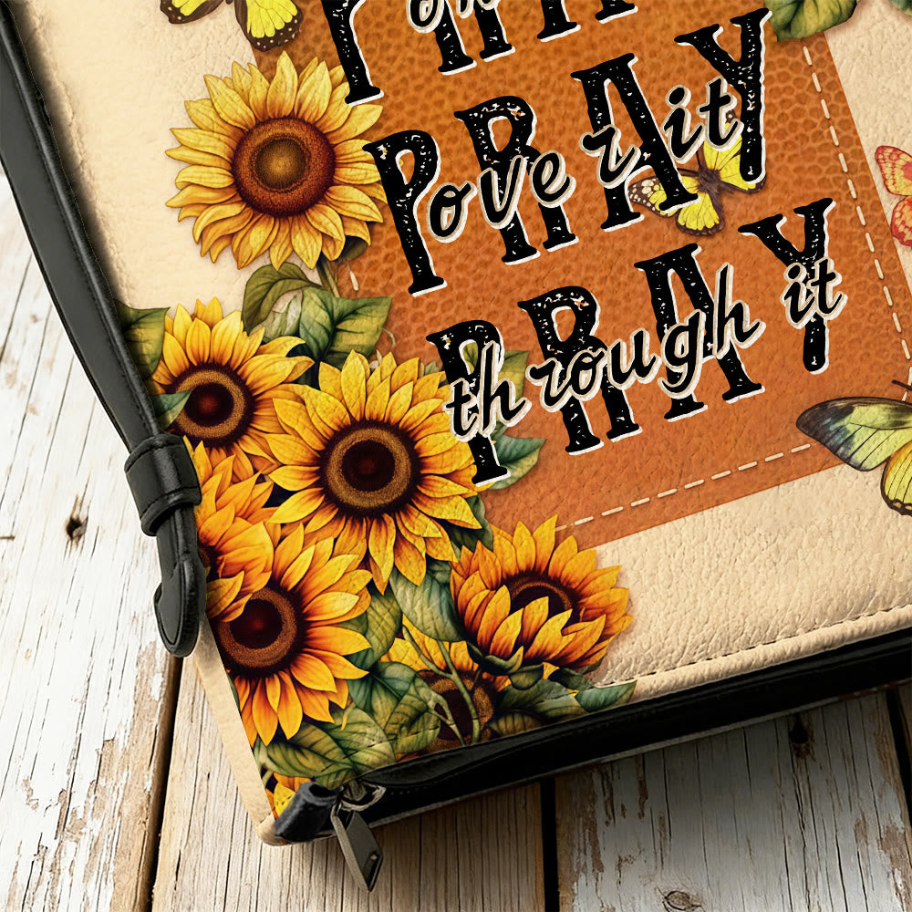 Christianartworkshop Ora a través de ello. Funda para Biblia con girasoles: Fe persistente en Su Palabra. - image 10