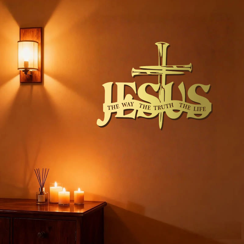 Christianartworkshop Decoración de pared metálica con diseño de Jesús fiel y cruz para el hogar. - image 17