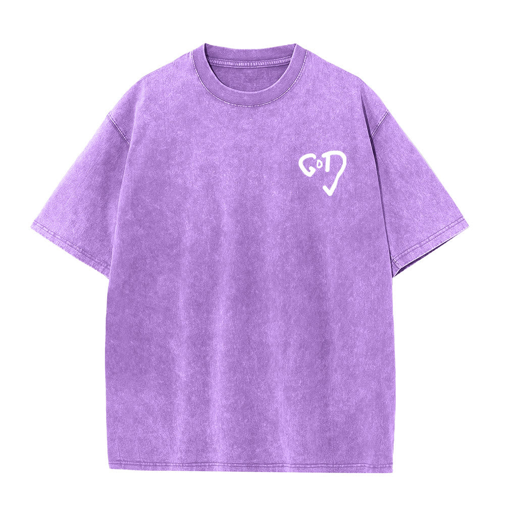 Christianartworkshop Camiseta unisex lavada con el diseño del Corazón de Dios - image 1