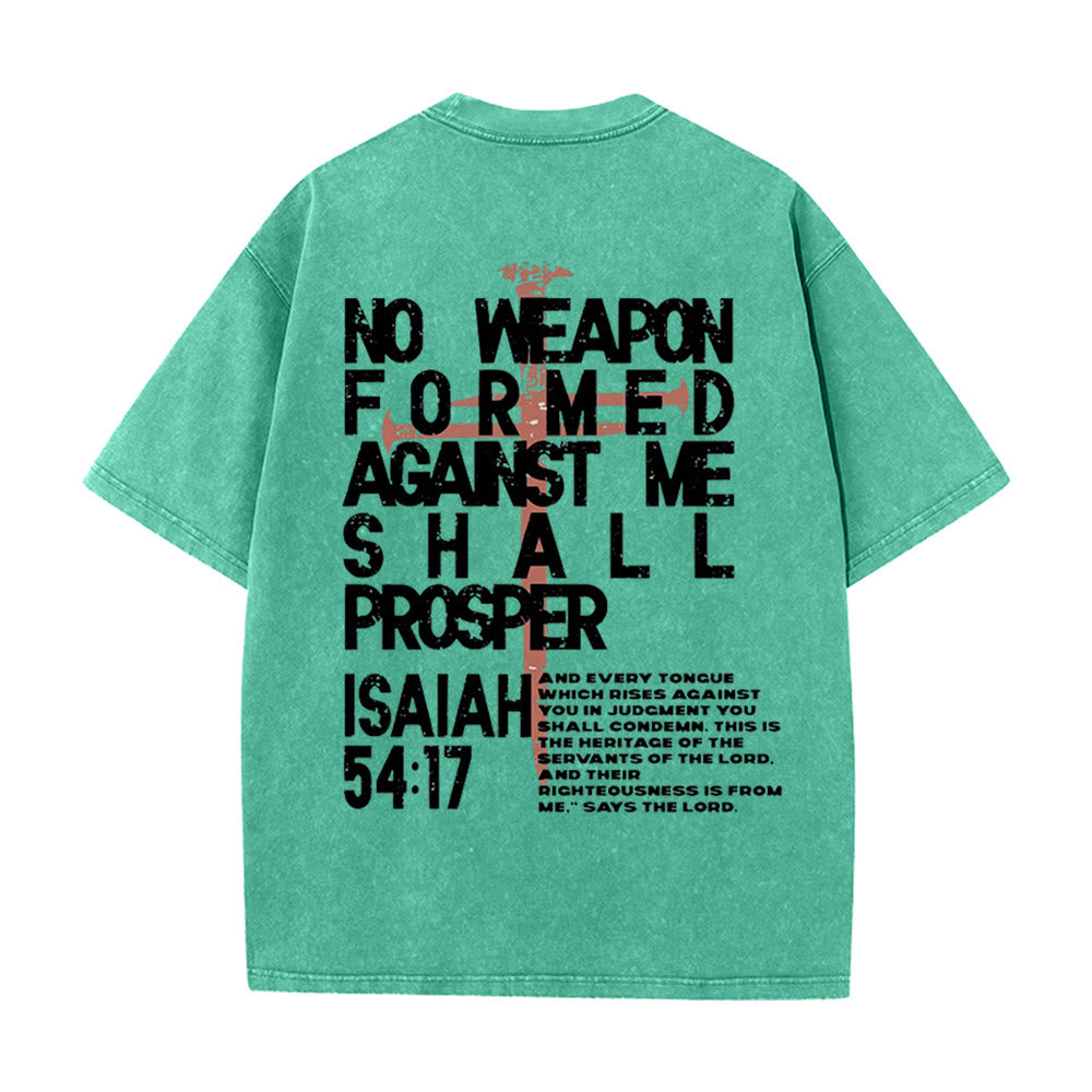 Christianartworkshop Camiseta unisex lavada con estampado "Ningún arma se forma contra mí" - image 19