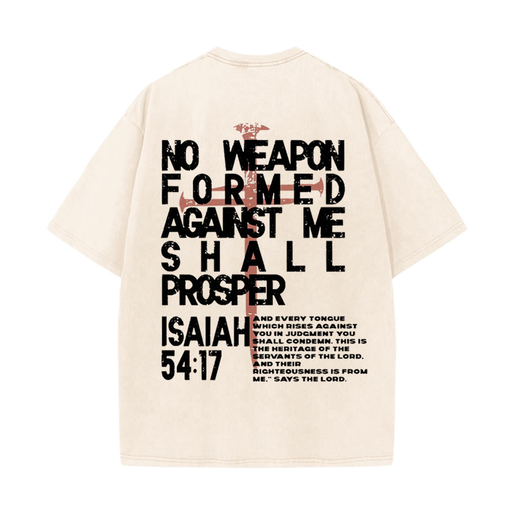 Christianartworkshop Camiseta unisex lavada con estampado "Ningún arma se forma contra mí" - image 4