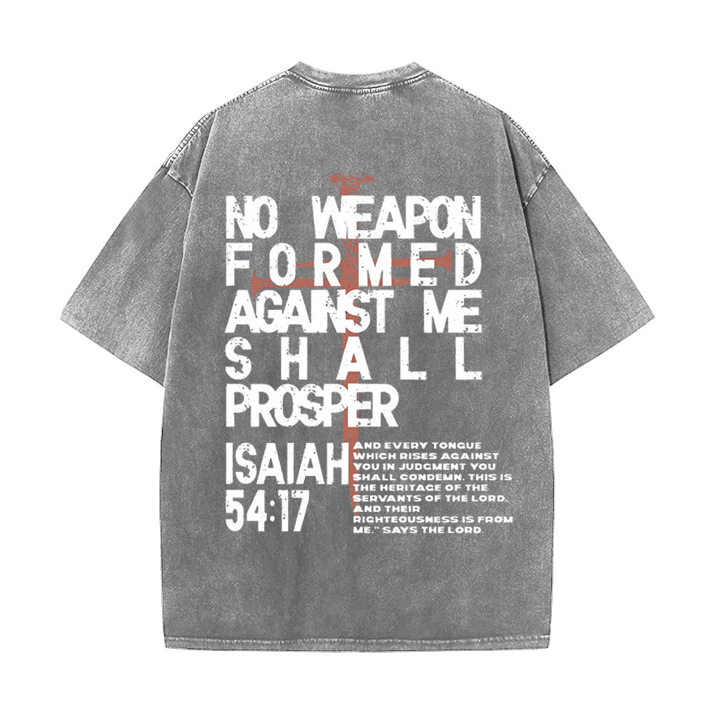 Christianartworkshop Camiseta unisex lavada con estampado "Ningún arma se forma contra mí" - image 7