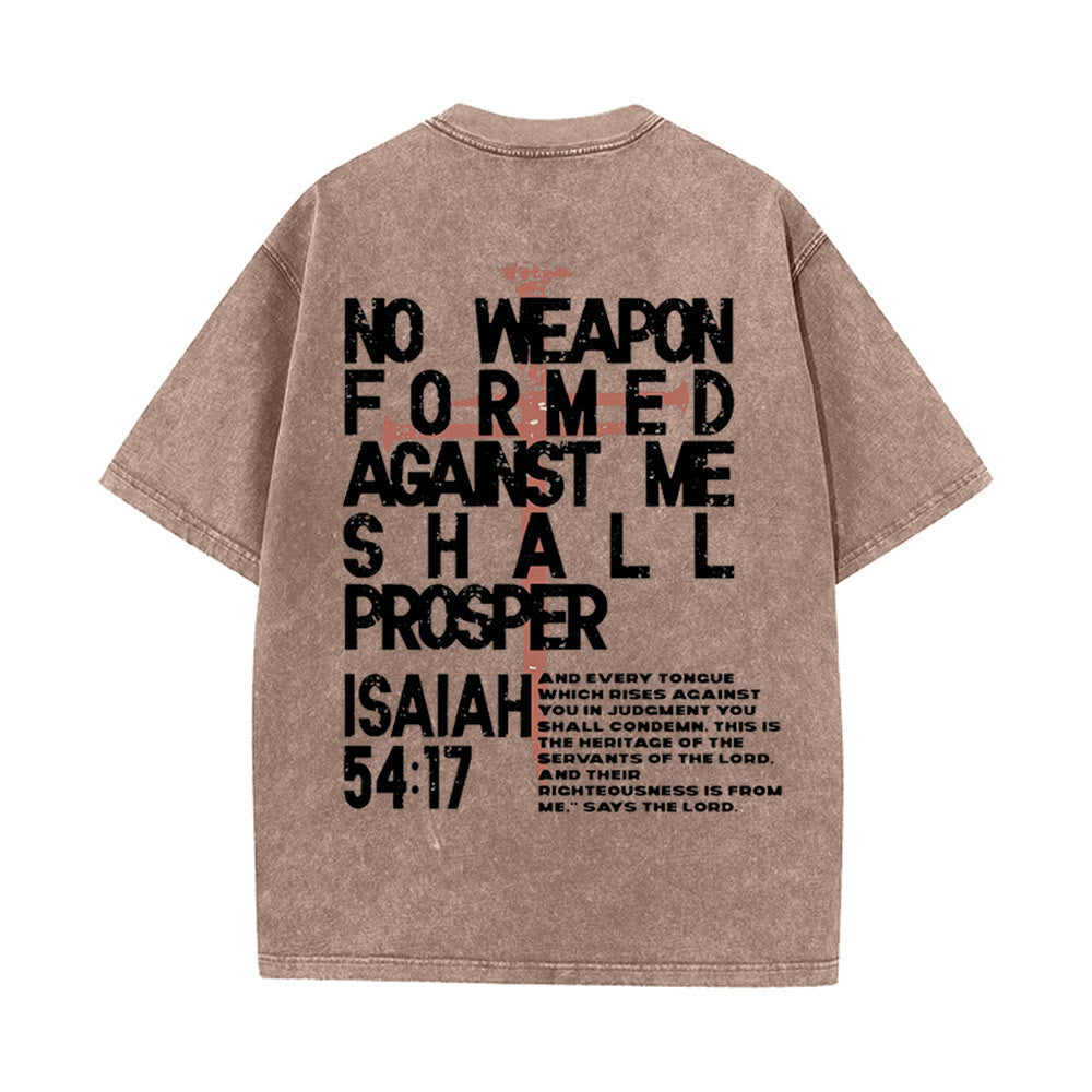 Christianartworkshop Camiseta unisex lavada con estampado "Ningún arma se forma contra mí" - image 10