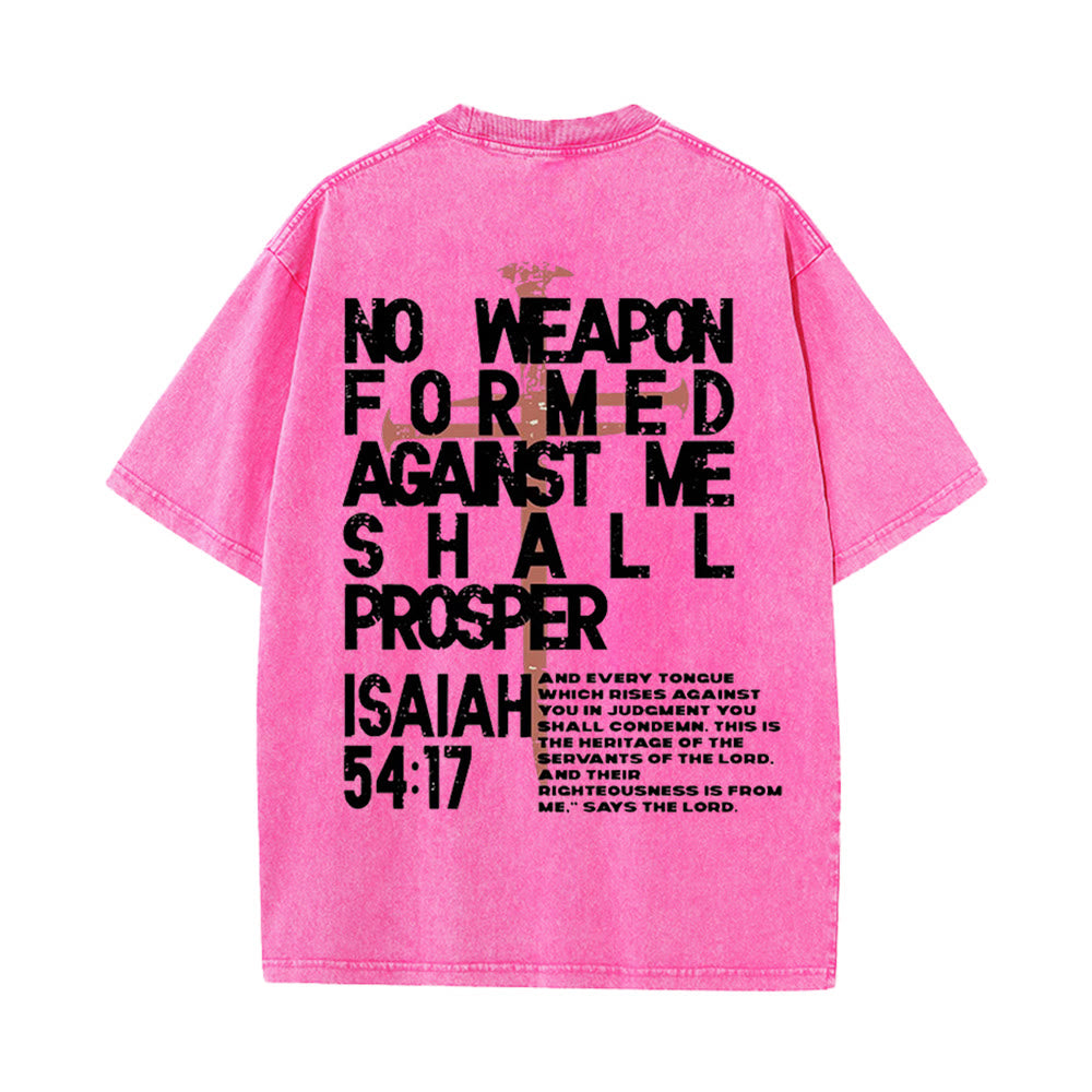 Christianartworkshop Camiseta unisex lavada con estampado "Ningún arma se forma contra mí" - image 16
