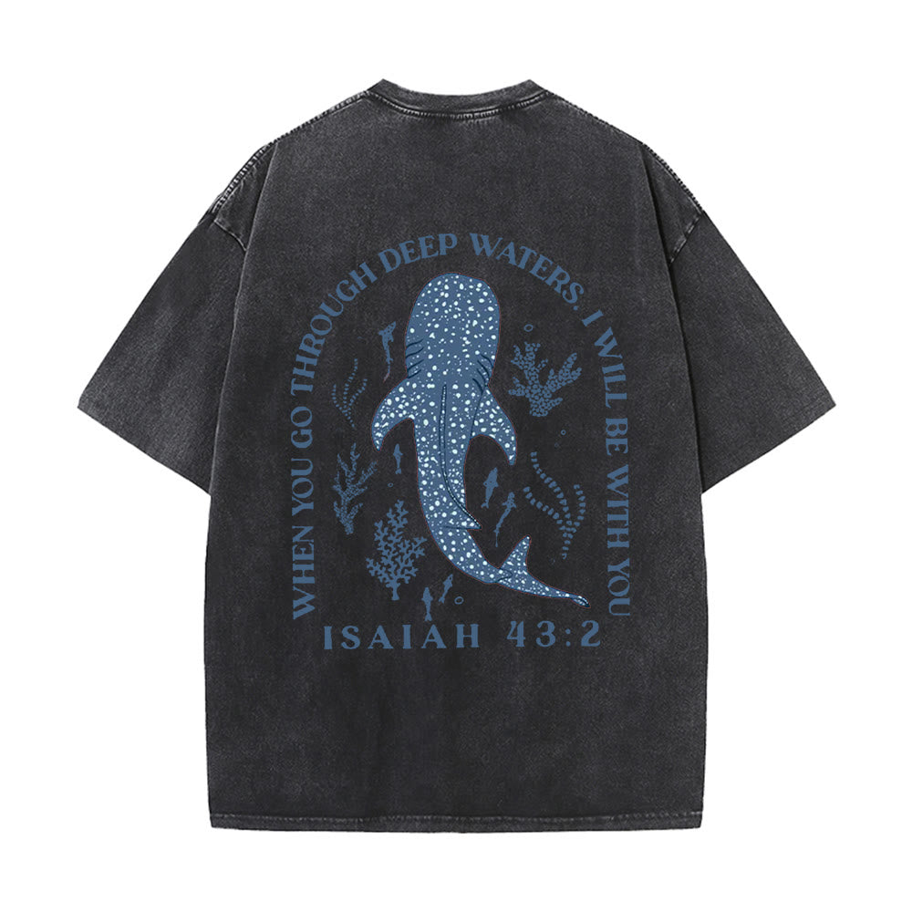 Christianartworkshop Camiseta unisex lavada de doble cara "Estaré contigo" - image 0