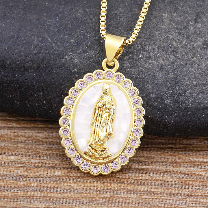 Christianartworkshop Collar de la Virgen María en tonos suaves: Gracia reconfortante para días ajetreados. - Blanco - image 4