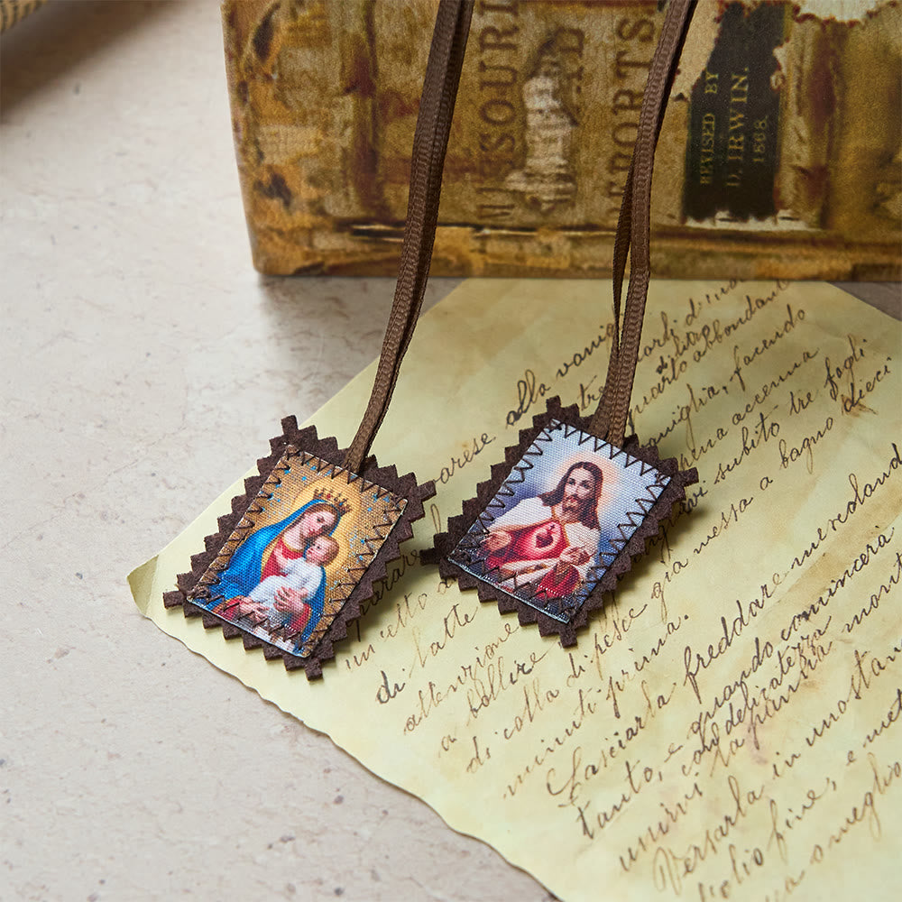 Christianartworkshop Sagrado Corazón y Escapulario de la Virgen María: una doble devoción a Jesús y María. - image 5
