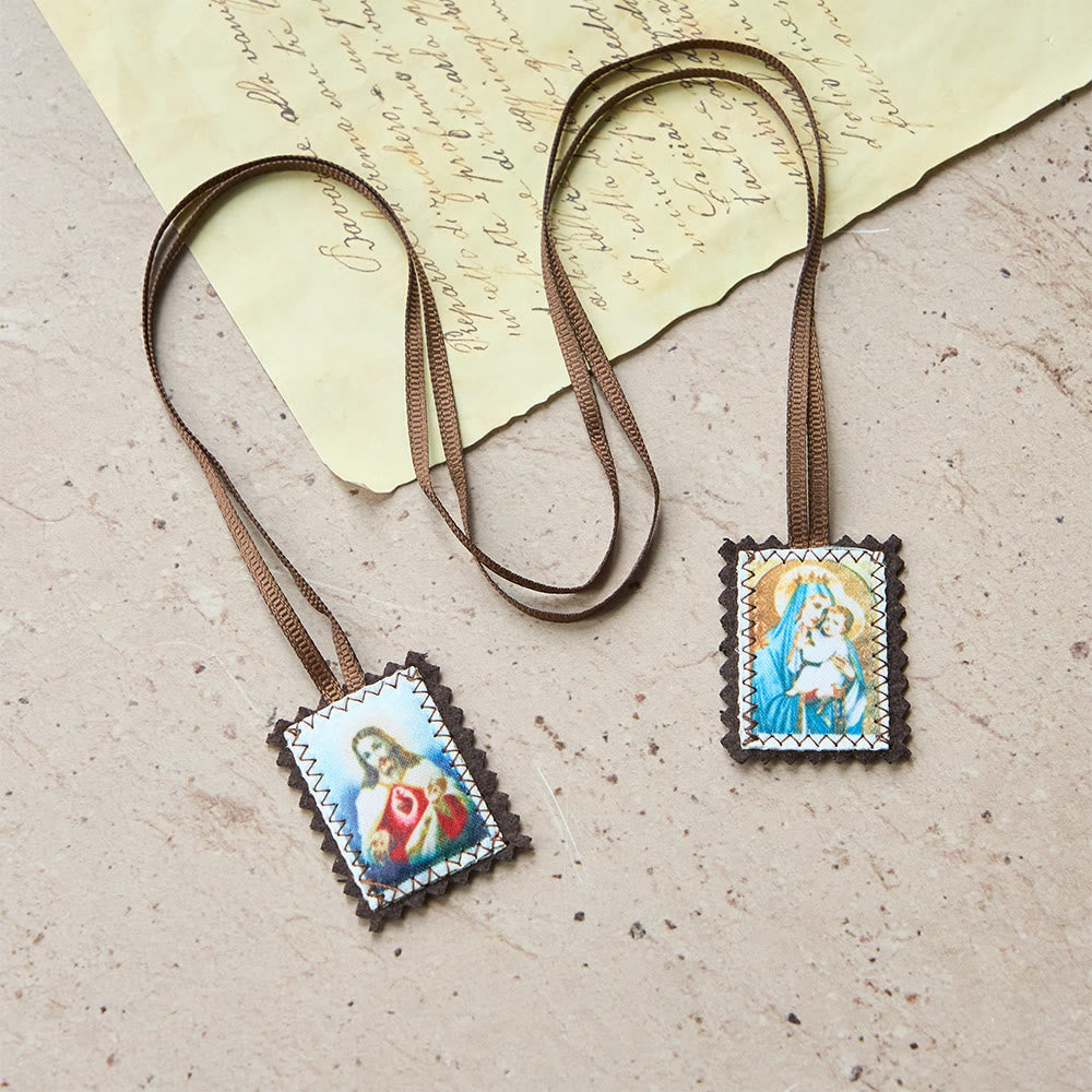 Christianartworkshop Sagrado Corazón y Escapulario de la Virgen María: una doble devoción a Jesús y María. - image 6