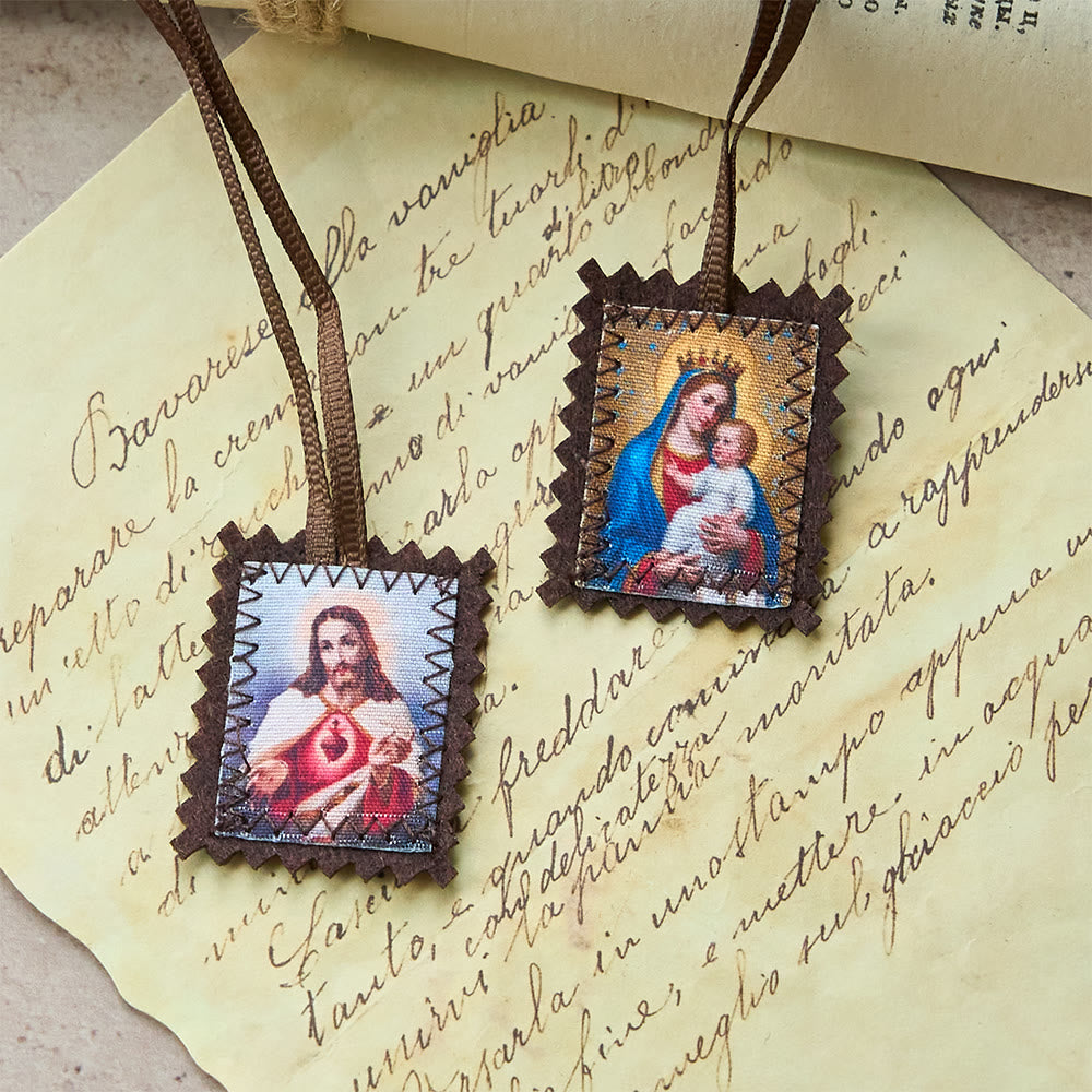 Christianartworkshop Sagrado Corazón y Escapulario de la Virgen María: una doble devoción a Jesús y María. - Estilo-1 - image 0