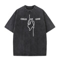 Christianartworkshop Camiseta unisex lavada "Hijo de Dios Artístico": Diseño de cruz y fe eterna. - Negro - 5XL - image 0