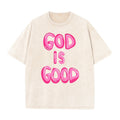 Christianartworkshop Camiseta unisex lavada con el lema "Dios es bueno" - Albaricoque - 5XL - image 0